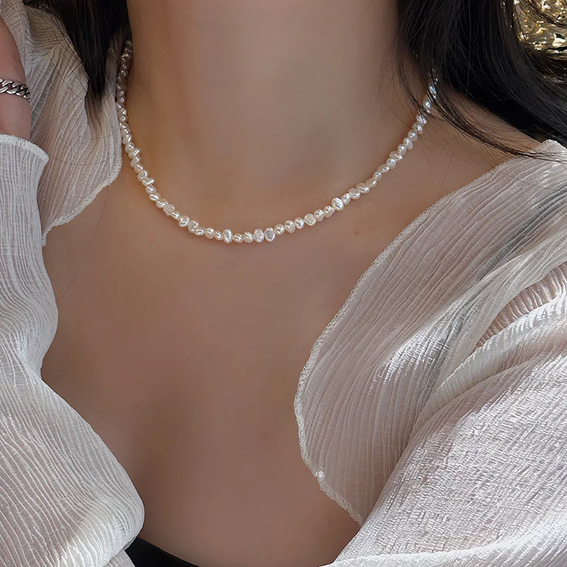 Pearl Trim Chain - Hengsheng 4-5mm バロック淡水パールネックレス 38cm 45cm 50cm