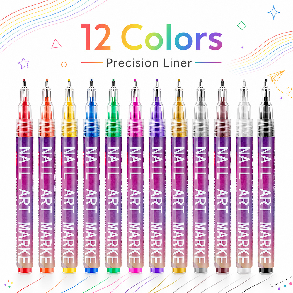 Copic Marker Sketch - 12本入り 0.5mm 極細マーカーペン 水性スムースインク DIYネイルペン イラストデザイン