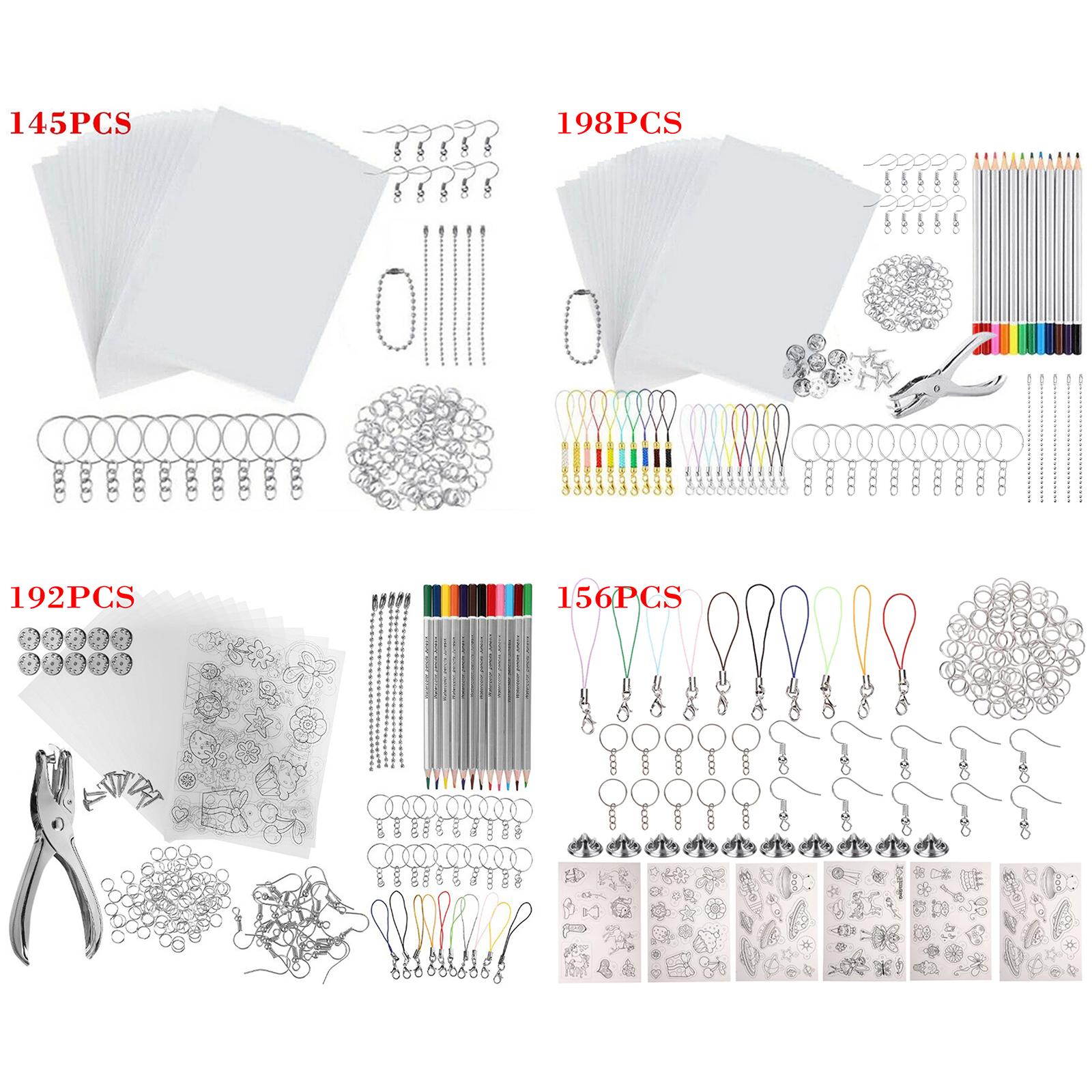 Craft Embellishments - 熱収縮プラスチックセット、キーホルダークラフト装飾用フィルム