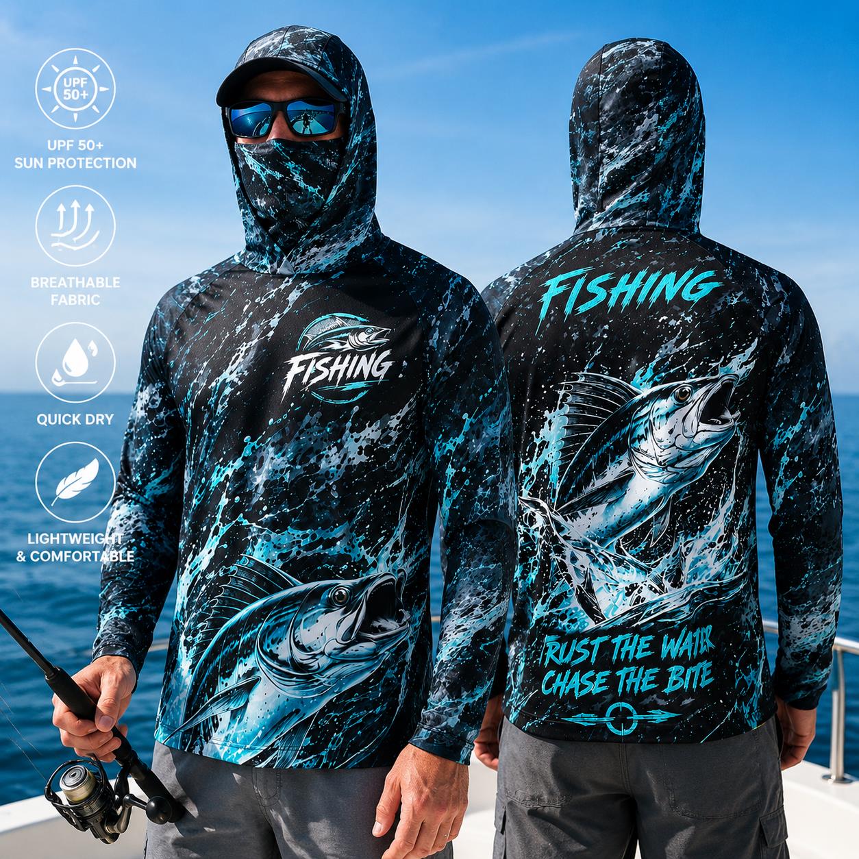 屋外用日焼け防止長袖フィッシングトップ ネックマスク付き プ - Embellish Knit のレビューと価格