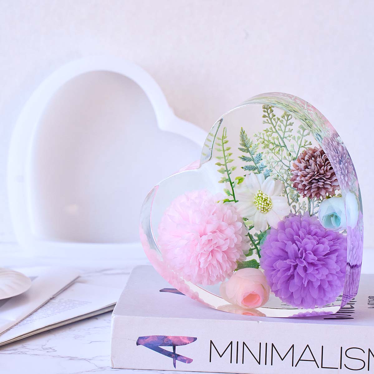 大型愛シリコンモールド DIY ハート六角形エポキシ樹脂モー - Embellishment Crafts のレビューと価格