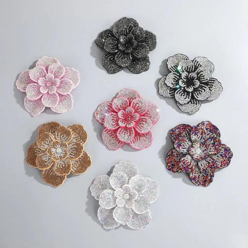 1個入り 3Dカメリア ラインストーンフラワーパッチ DIY - Craft Embellishments のレビューと価格