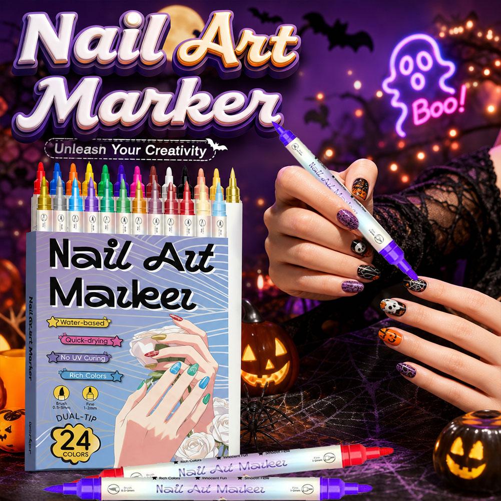 12/24色デュアルチップネイルアートマーカーペン アクリル - Copic Marker Sketch のレビューと価格