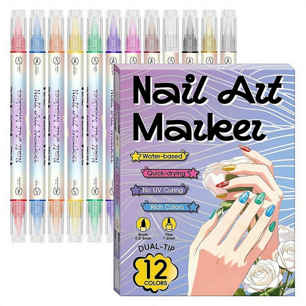 12/24色デュアルチップネイルアートマーカーペン アクリル - Copic Marker Sketch のレビューと価格