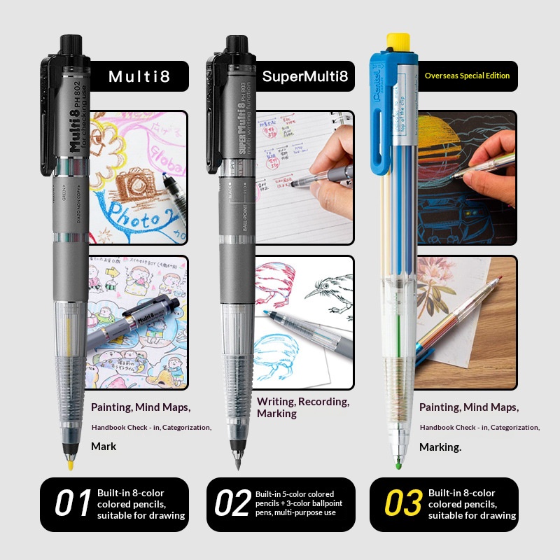 ぺんてる マルチ8 多機能カラー 2.0mm シャープペンシ - Staedtler Pencil Lumocolor のレビューと価格