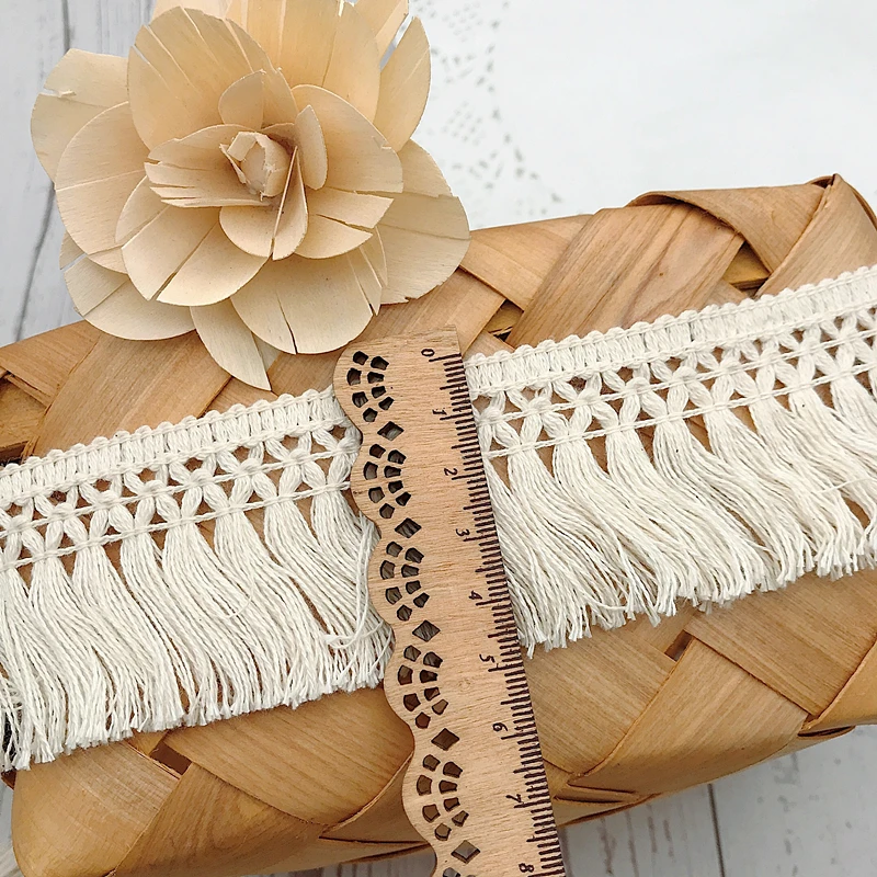 10 ヤード/ロットベージュ 6 センチメートル/8 センチ - Fringe Ribbon Sewing のレビューと価格